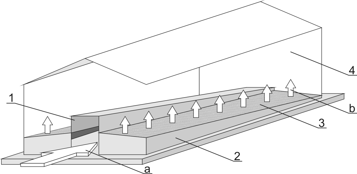 Rysunek 3. Schemat suszarni podłogowej (rzut izometryczny).