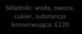 Dwutlenek siarki i siarczyny Substancje te powinny pojawić się w wykazie składników pod ich nazwą chemiczną.