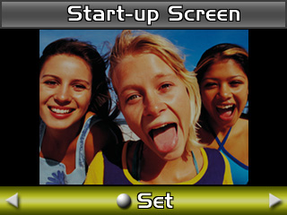 Podmenu Wyświetlany ekran Ekran startowy Ekran startowy Jeżeli użytkownik nie chce dostosowywać ekranu startowego, powinien nacisnąć