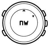 6.3 Korzystanie z kompasu Ruchomy segment ze strzałką na zewnętrznym pierścieniu wyświetlacza wskazuje północ. Kurs jest ustawiony zgodnie z godziną 12, a punkty kardynalne wyświetlane w centrum.
