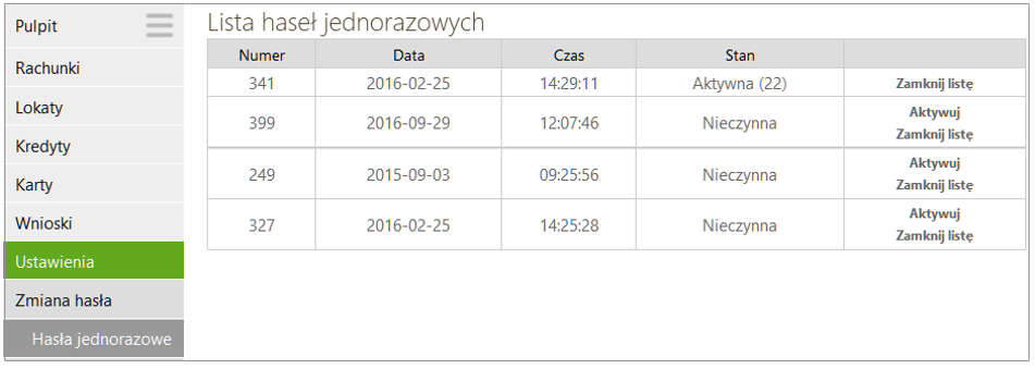 Wszystkie operacje zmiany, dodawania czy usuwania adresu e-mail'owego do wysyłki wyciągów wykonywane w serwisie IB są odzwierciedlane poprzez odpowiedni zapis w Logu zdarzeń (w zakładce Inne).