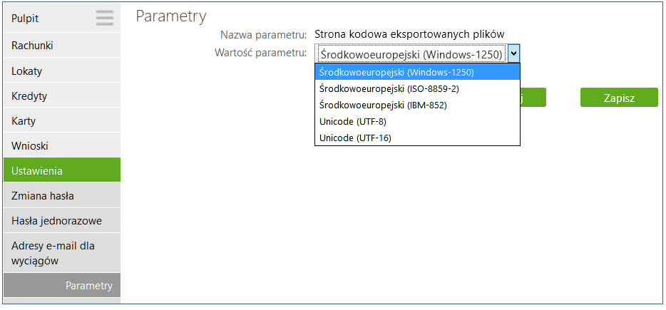 niezbędne jest wypełnienie pól takich jak: Separator, Rachunek nadawcy, Rachunek odbiorcy, Kwota, itp... System nie pozwoli zapisać formatu bez któregoś z wymaganych pól. 15.