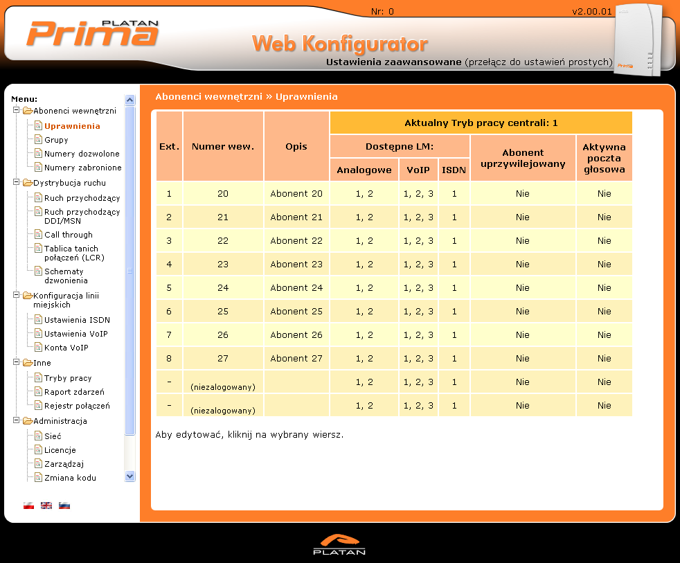 Do prawidłowej pracy aplikacji internetowej Prima Web Konfigurator wymagana jest jedna z przeglądarek: Mozilla Firefox w wersji 3 lub nowszej (zalecana), Microsoft Internet
