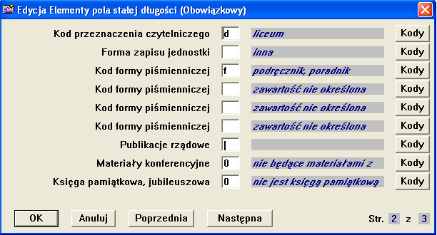 Data 1/pocz. data wydania książki Kraj publikacji kod miejsca wydania, wg listy MARC21 dostępnej: http://www.loc.