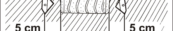 Ustawienia Najlepsze wyrównanie śladów kół ciągnika uzyskuje się, gdy spulchniacze napełniają ślady kół luźną ziemią, znajdującą się obok śladów kół. Rys.