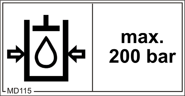 Ogólne wskazówki dotyczące bezpieczeństwa MD 100 Piktogram ten oznacza punkty mocowania środków dźwigowych przy przeładunku maszyny.