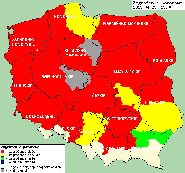 ZAGROŻENIA ŚRODOWISKA Wyniki pomiarów zanieczyszczeń powietrza za minioną dobę [w µg/m 3 ] na automatycznych stacjach WIOŚ w Warszawie Brak