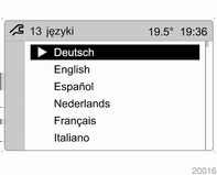 116 Wskaźniki i przyrządy Ustawianie daty i godziny Wybrać pozycję godz., data z menu ustawienia. Zaznaczyć żądaną pozycję menu i zmienić jej ustawienie.