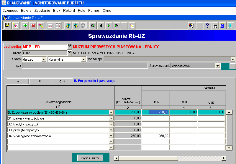 Następnie postępujemy analogicznie, jak w przypadku sprawozdania Rb-N - punkty od 2 do 6 str. 49-50 niniejszej Instrukcji. UWAGA!