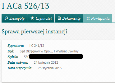 5 Zakładka E-protokół. Posiedzenia. Odtworzenie przebiegu audio z rozprawy. UWAGA: Portal Informacyjny ujawnia nagranie audio z rozprawy w czwartym dniu roboczym od daty jego sporządzenia.