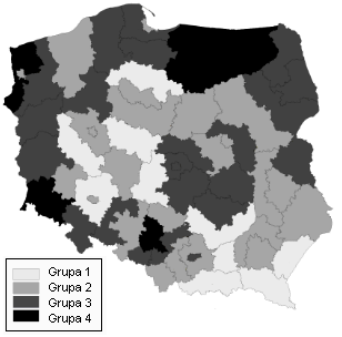 14 Kinga Kądziołka Rys. 3. Przestrzenne zróżnicowanie podregionów pod względem współczynnika przestępczości Źródło: Ibid. przeciwko życiu i zdrowiu w 20