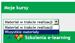 Ekran widziany po pierwszym logowaniu na platformie. Ekran widziany po kolejnym logowaniu na platformie. W tym przypadku uczestnik ukończył Lekcję 1 w szkoleniu MSPS Bezrobocie.