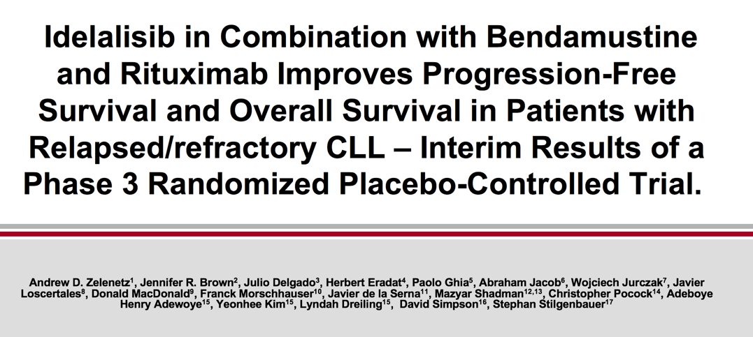 PI3Kδ Inhibition by Idelalisib in Patients with Relapsed Indolent Lymphoma Ajay K. Gopal, M.D. 1, Brad S. Kahl, M.D. 2, Sven de Vos, M.D., Ph.D. 3, Nina D. Wagner-Johnston, M.D. 4, Stephen J.