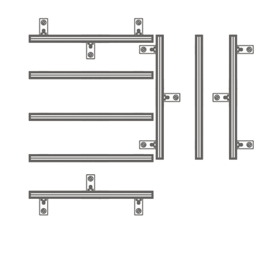 Sposoby ułożenia desek układ legarów (WPC i aluminium) Cegiełka 45 W przypadku układania