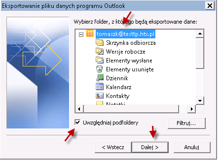 str. 2 Następnie wybierz Plik danych programu Outlook (.