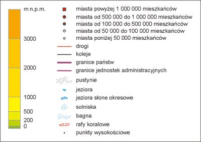 Legenda mapy Legenda mapy - objaśniający tekst dołączony do mapy, zawierający informacje o wykonaniu mapy oraz niezbędny do jej prawidłowego odczytania, opis występujących na niej symboli.