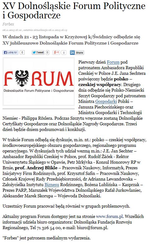 XV Dolnośląskie Forum