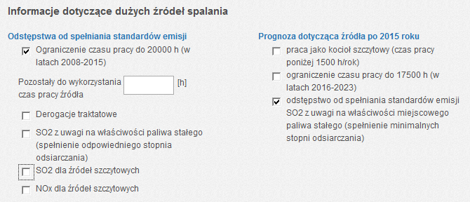 38 Raport roczny do Krajowej bazy o emisjach gazów cieplarnianych i innych substancji Dodatkowe pola dla dużych źródeł spalania paliw W przypadku gdy w polu Rodzaj został wybrany kocioł ciepłowniczy,