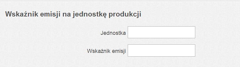 65 Raport roczny do Krajowej bazy o emisjach gazów cieplarnianych i innych substancji W polu Wskaźnik emisji należy podad wielkośd wskaźnika w oparciu, o który określono całkowitą emisję tej