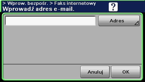 5.6 Zmniejszenie kosztów połączeń (przy użyciu Internetu/Intranetu) 5 Gdy odbiorca jest wprowadzany bezpośrednio 1