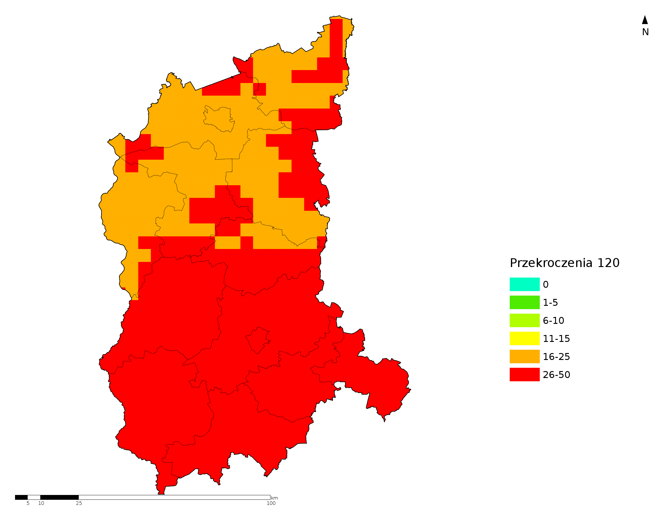 Ozon Zmienność dobowa stężenia ozonu w zależności od promieniowania w Smolarach Bytnickich w 2015 r.