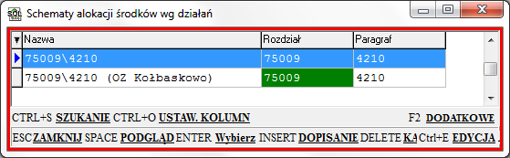 Księgowanie na bieżąco Jeżeli dla tego samego rozdziału i paragrafu zdefiniowano więcej