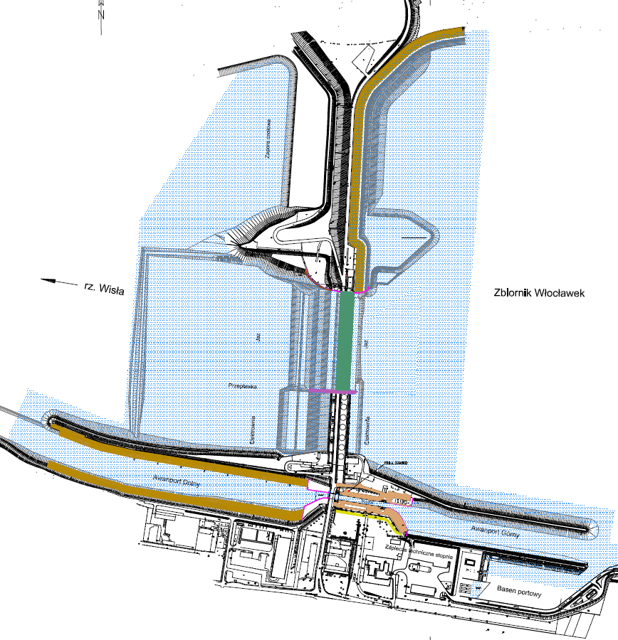 Kaskada Dolnej Wisły Realizacja koncepcji Budowa stopnia Włocławek Korzystne warunki topograficzne Dobre możliwości energetyczne Powiązanie z budową kanału Centralnego 1970 r.