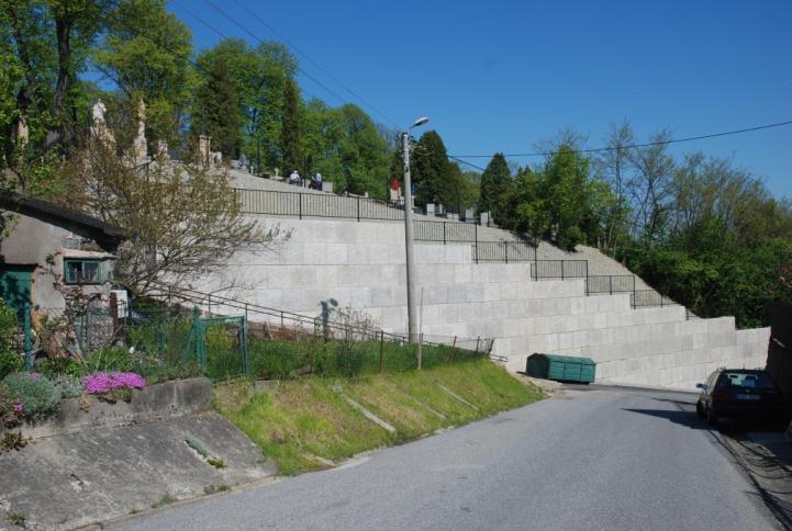 Zabezpieczenie osuwiska Cmentarza Komunalnego w Dobczycach w nowoczesnej