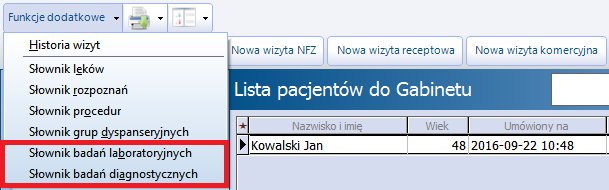 Konfiguracja Modułu ewyniki zabiegowej. W polu "Komórka organizacyjna" wskazuje się domyślną komórkę, która podpowiadana będzie na formatce Punkt pobrań.