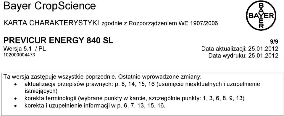 8, 14, 15, 16 (usunięcie nieaktualnych i uzupełnienie istniejących) korekta