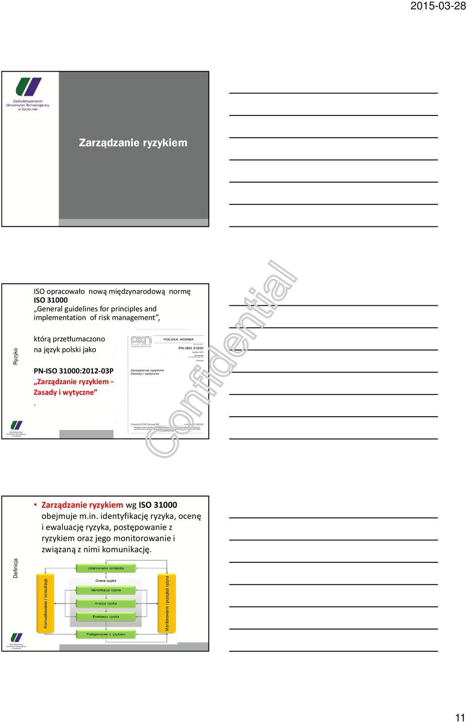 przetłumaczono na język polski jako PN-ISO 31000:2012-03P Zarządzanie ryzykiem Zasady i wytyczne.