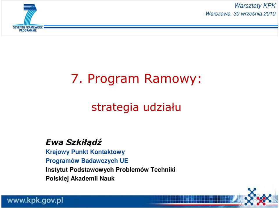 Krajowy Punkt Kontaktowy Programów Badawczych UE