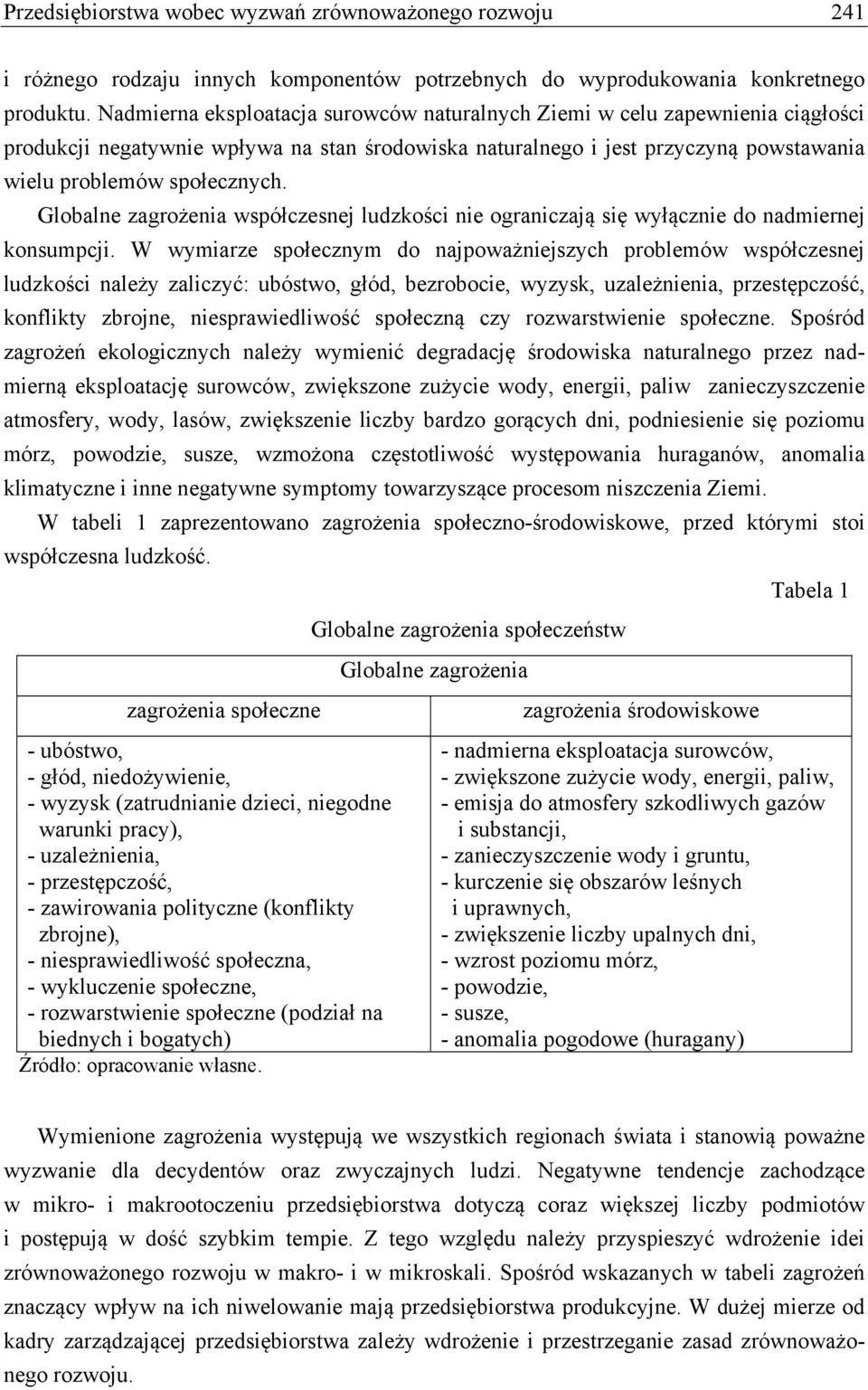 Globalne zagrożenia współczesnej ludzkości nie ograniczają się wyłącznie do nadmiernej konsumpcji.