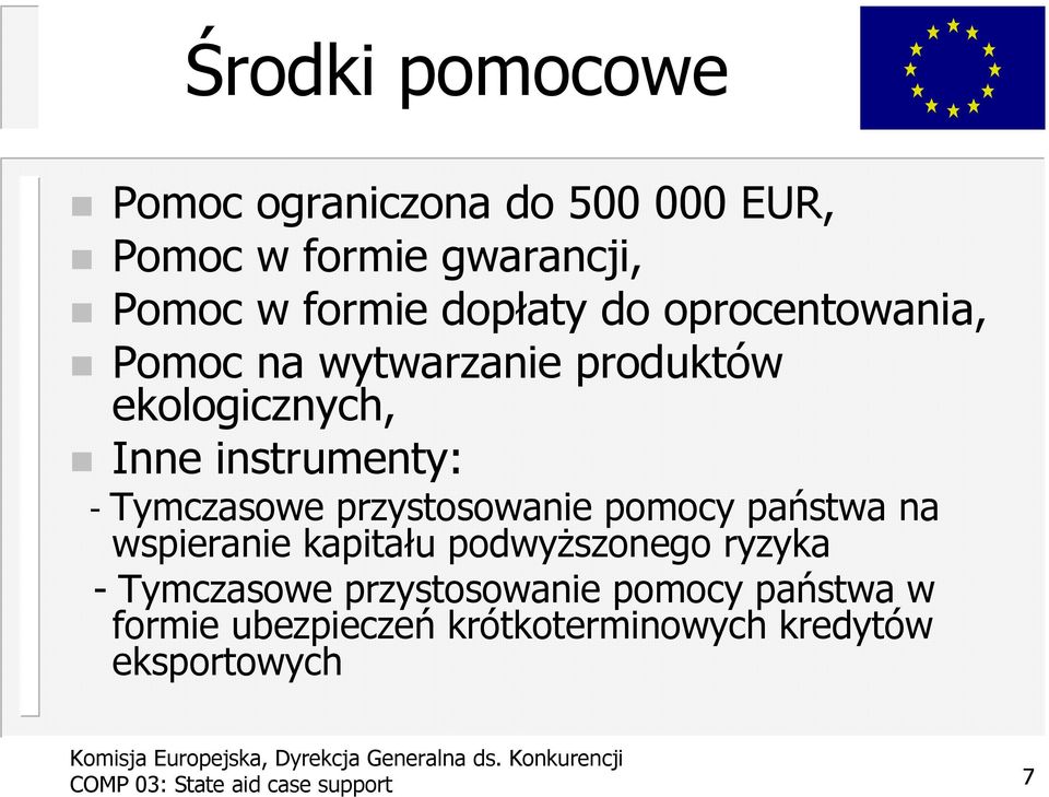 Tymczasowe przystosowanie pomocy państwa na wspieranie kapitału podwyŝszonego ryzyka -