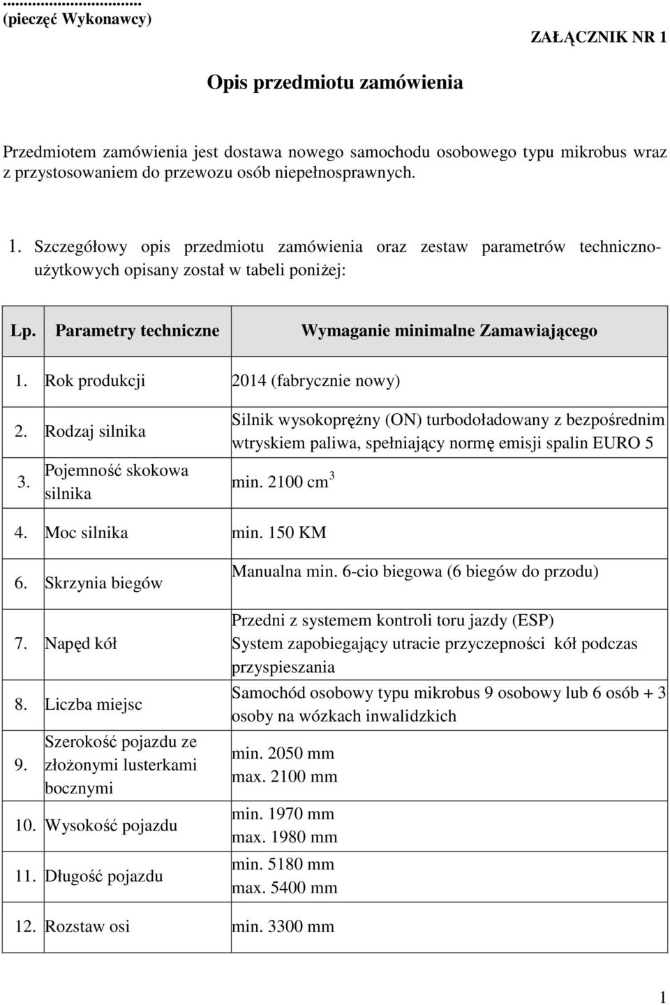 Rok produkcji 2014 (fabrycznie nowy) 2. Rodzaj silnika 3.