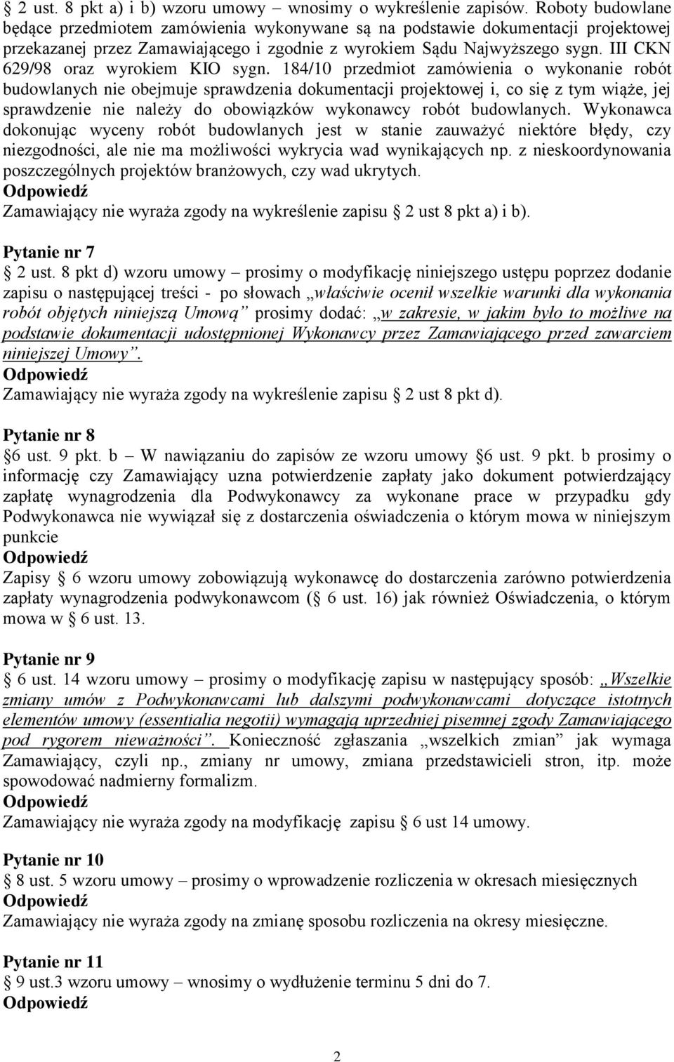 III CKN 629/98 oraz wyrokiem KIO sygn.