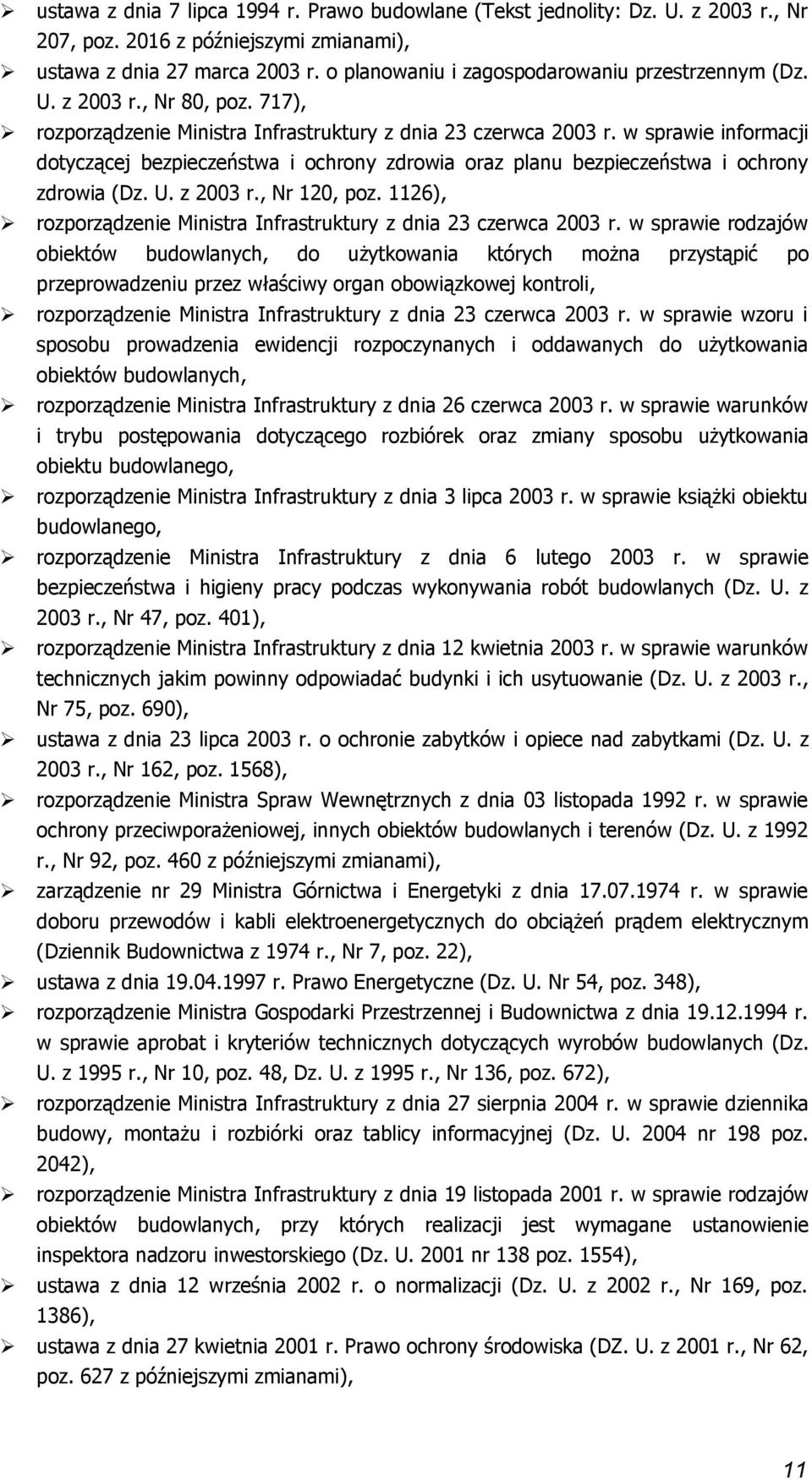 1126), rzprządzenie Ministra Infrastruktury z dnia 23 czerwca 2003 r.