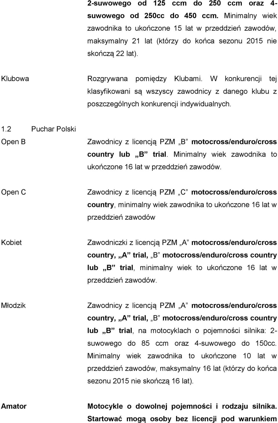 W konkurencji tej klasyfikowani są wszyscy zawodnicy z danego klubu z poszczególnych konkurencji indywidualnych. 1.