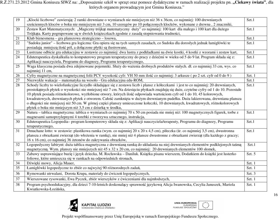 Karty pogrupowane są w dwóch ksiąŝeczkach zgodnie z zasadą stopniowania trudności, 21 Klub biznesmena gra planszowa strategiczno losowa, 22 "Sudoku junior" liczbowa gra logiczna: Gra opiera się na