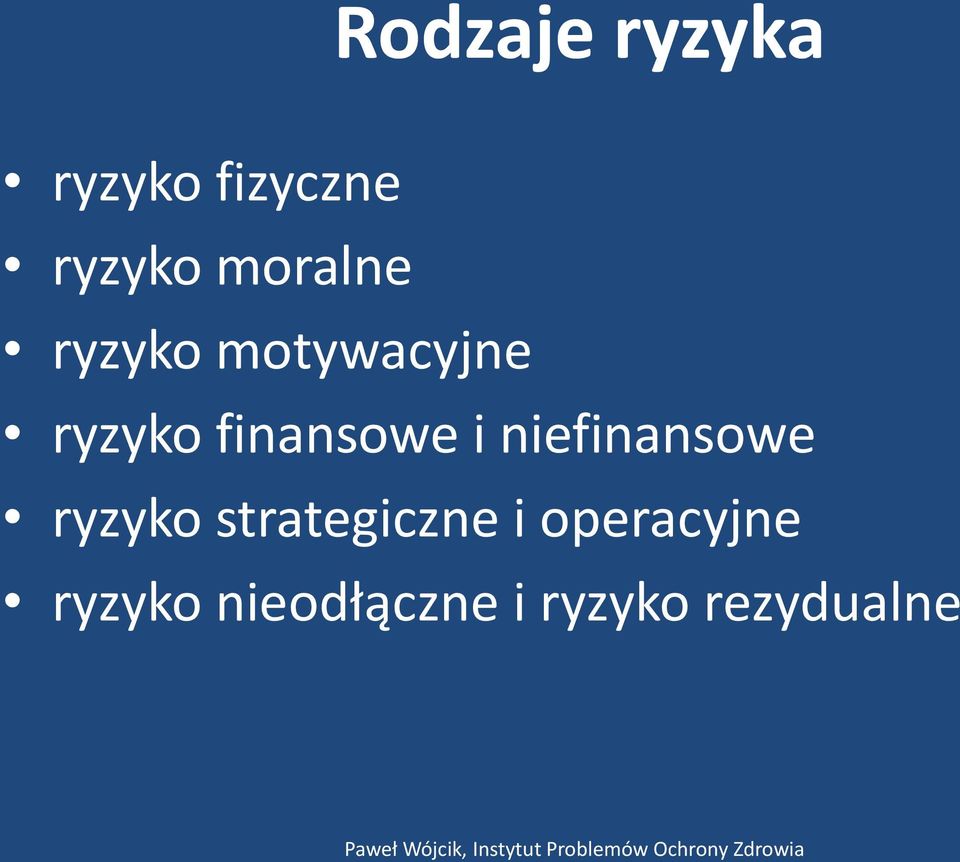 finansowe i niefinansowe ryzyko