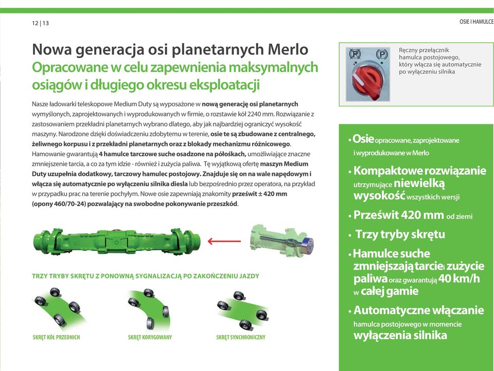 Rozwiązanie z zastosowaniem przekładni planetarnych wybrano dlatego, aby jak najbardziej ograniczyć wysokość maszyny.