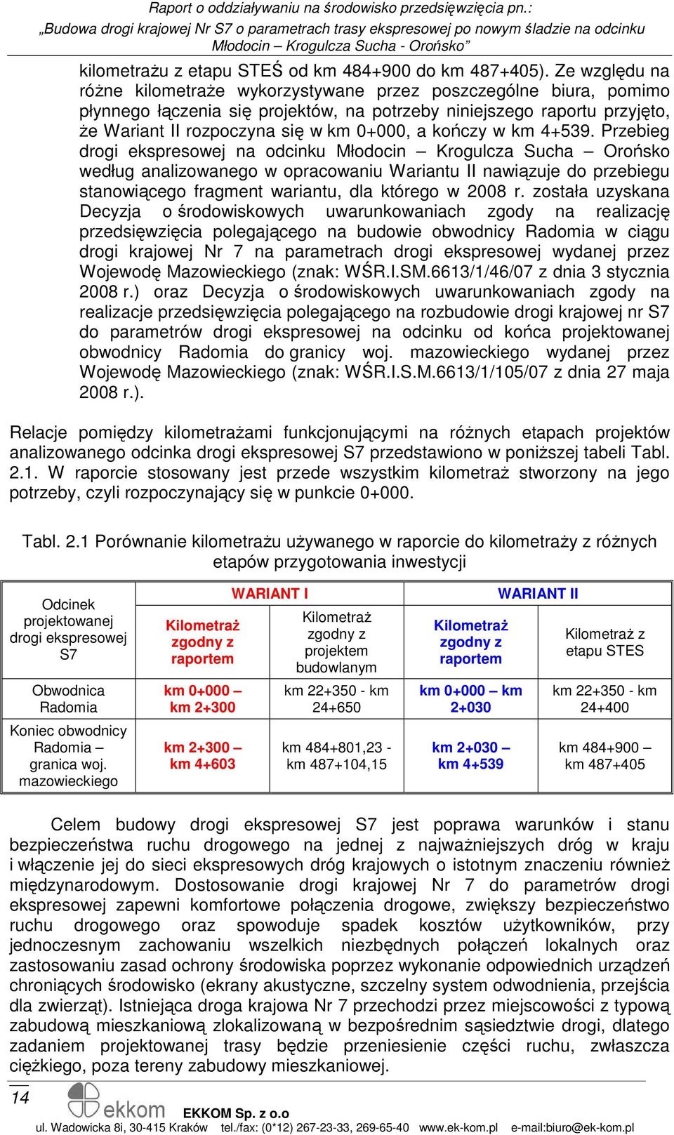 kończy w km 4+539.