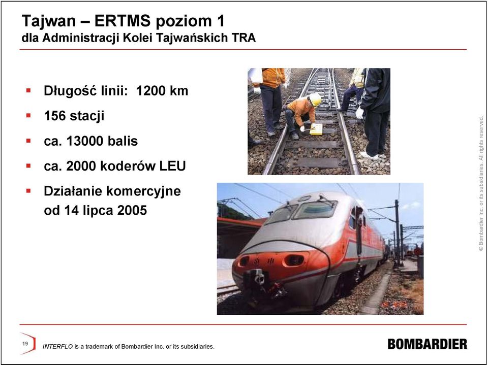 2000 koderów LEU Działanie komercyjne od 14 lipca 2005 19