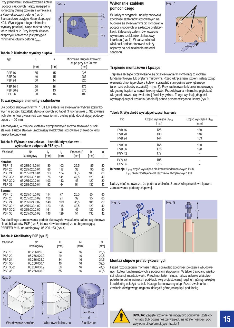 Tabela 2: Minimalne wymiary słupów Rys. 6 h l 1 R l 1 Rys.