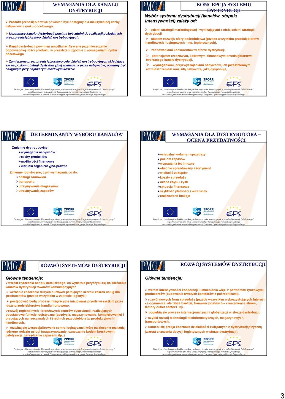 Kanał dystrybucji powinien umożliwiać fizyczne przemieszczanie odpowiedniej ilości produktu w przestrzeni zgodnie z wymaganiami rynku docelowego Zamierzone przez przedsiębiorstwo cele działań