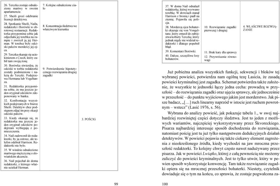 Terczka okazuje siê uciekinierem z Czech, który zabi³ tam swoj¹ onê. 30. Borówka stwierdza, e odciski w torbie redaktorki zosta³y podmienione i nale ¹ do Terczki. Podejrzewa Hermana lub Vogeltanza.
