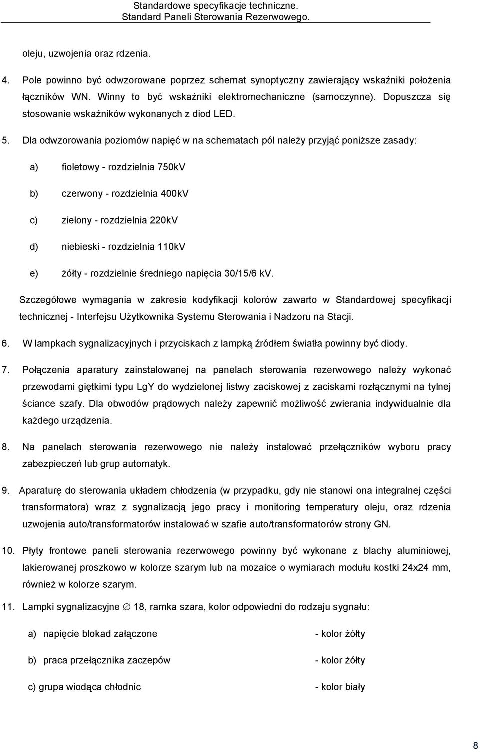 Dopuszcza się stosowanie wskaźników wykonanych z diod LED. 5.