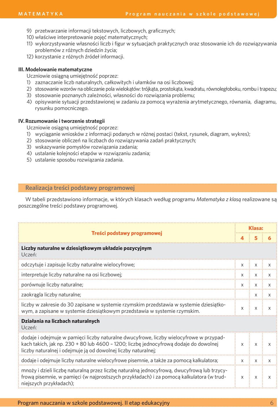 Modelowanie matematyczne Uczniowie osiągną umiejętność poprzez: 1) zaznaczanie liczb naturalnych, całkowitych i ułamków na osi liczbowej; 2) stosowanie wzorów na obliczanie pola wielokątów: trójkąta,