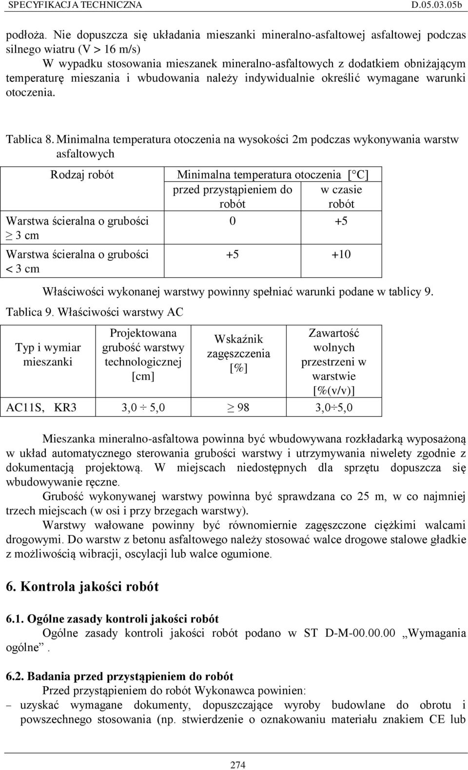 mieszania i wbudowania należy indywidualnie określić wymagane warunki otoczenia. Tablica 8.