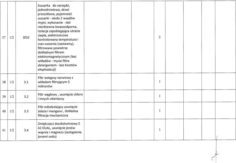 detergentem - bez kosztów eksploatacji) 2 38 /2 3. 39 /2 3.2 Filtr wstępny narurowy z wkładem filtruj ącym 5 mikronów Filtr węglowy, usuni ęcie chloru i innych utleniaczy 0 /2 3.